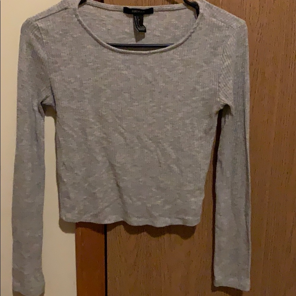 Gray crop top